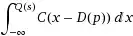 borrowed from Wolfram Alpha, 'integral of C(x - D(p)) from -infinity to Q(s)'