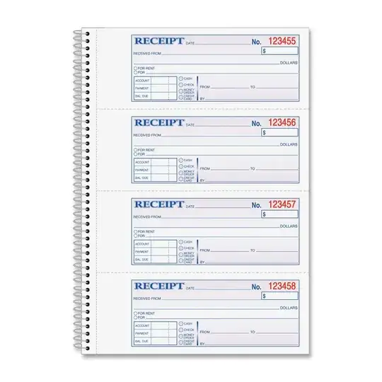 receipt book