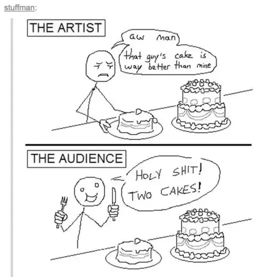 two cakes Tumblr comic
