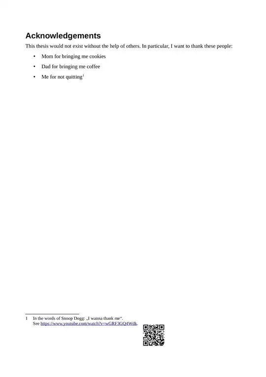 sample page showing the use of QR code