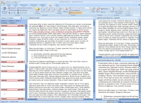 Document compare in Word 2007