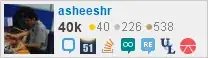 profile for asheeshr on Stack Exchange, a network of free, community-driven Q&A sites