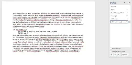 A screenshot of Lorem Ipsum text with a formatted code block.