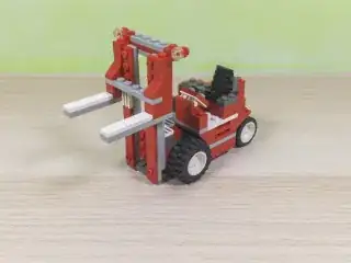 Forklift with forks raised