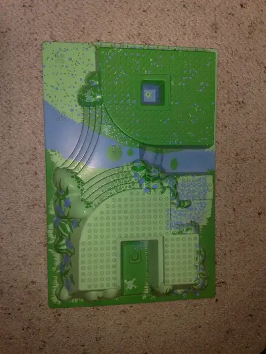 Baseplate 32 x 48 x 6 Raised with Steps and MdBlue/Green Garden Pattern (44510px2)
