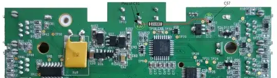 PCB bottom side of NXT2.0 with fix for external sensor voltag