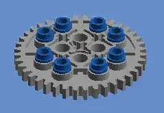 Gear with connector pegs
