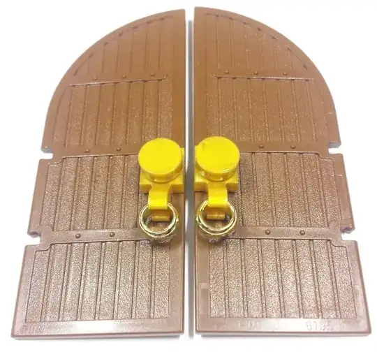 Door with ring hanging down