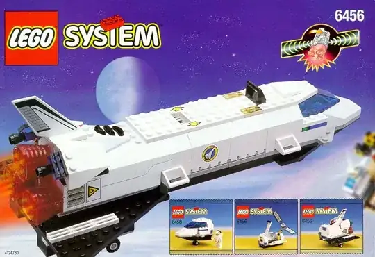 set 6456 showing the Light & Sound Rocket Engine in a space ship