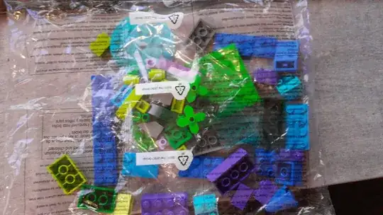 a sealed bag of LEGO bricks