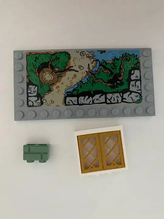 printed tile with a wooden path