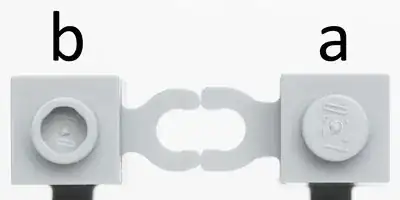 Brick, Modified 1 x 1 with Clip Vertical (open O clip) (part 30241b) and Brick, Modified 1 x 1 with Clip Vertical (part 30241)