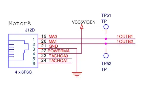 electrical schematic depicting LEGO MINDSTORMS EV3 output port connector