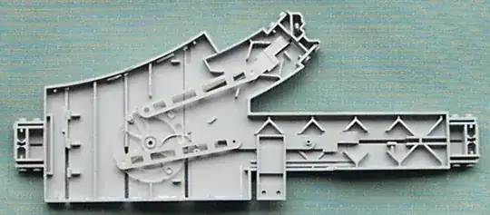 Internal view showing “at rest” position of the internal mechanism