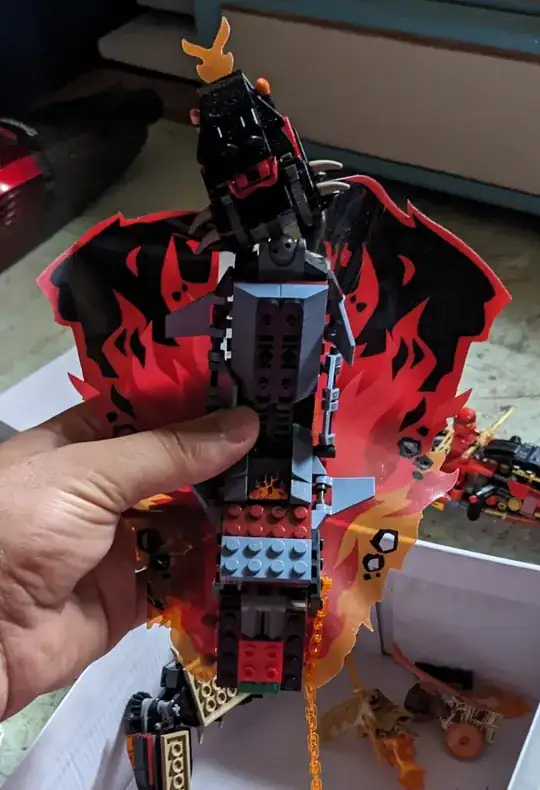part of dragon with plastic wings