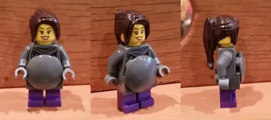 pregnant minifig using inverted round slide/tile