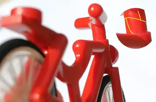 close-up of the handle bar