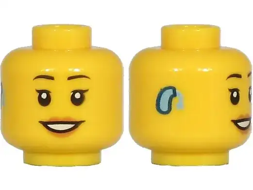 head with hearing aid