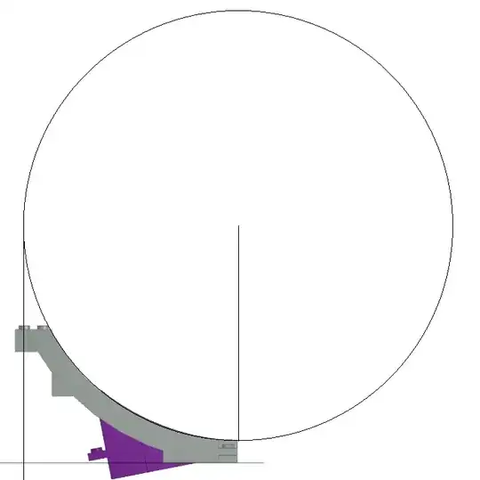 CAD diagram of the radius of the slope