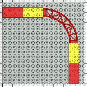 LeoCAD diagram with "L" track
