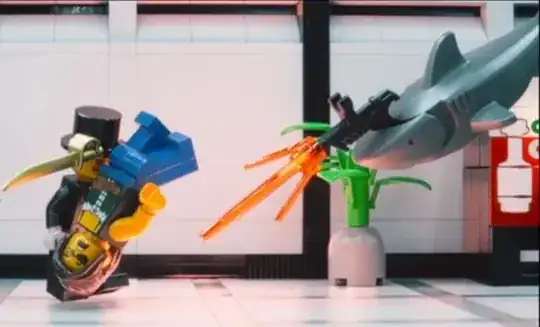 Still from the Lego Movie showing a shark with a *frickin’* laser beam attached to its head