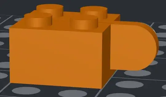 desired look: 2x2 brick with half-circle tile "sticking out"