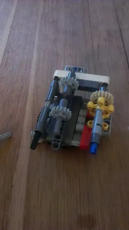 With yellow gear removed and other sub-assembly in place