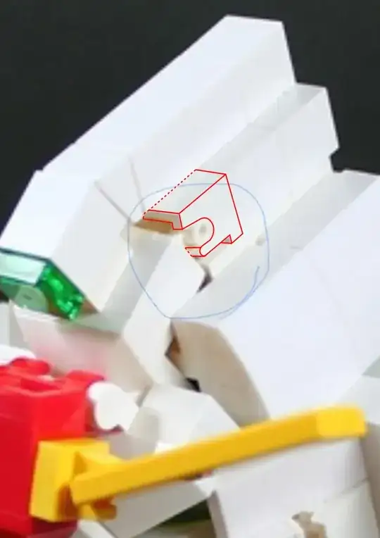 Photo from the question with red lines drawn within the blue circle to highlight the shape of part 3937