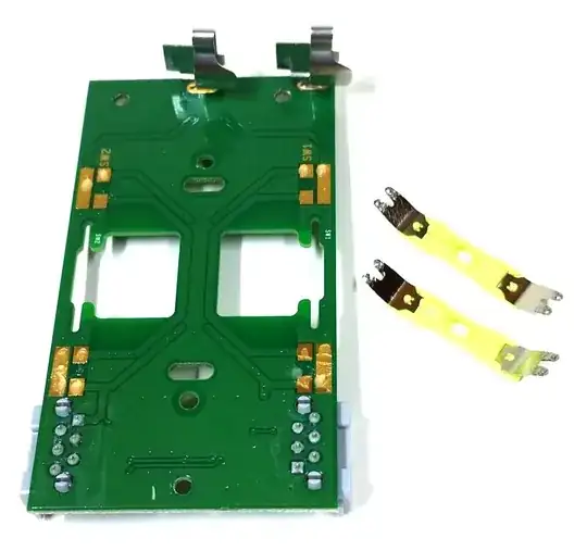 PCB bottom with switch contacts