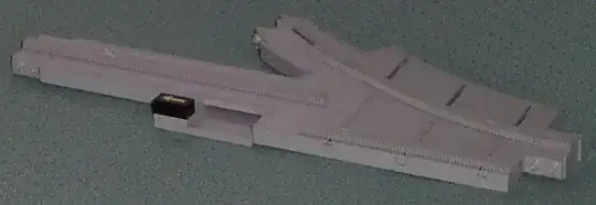 External view showing position of switch, “unused” switch rail and raised trip lever on the straight branch.