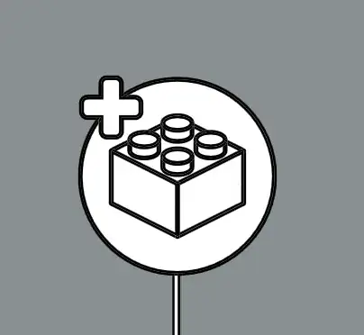 icon with a white 2x2 brick and plus symbol