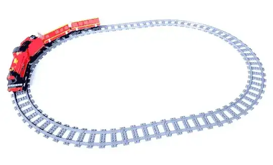 Train running around oval