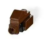 Brown boxy ship
