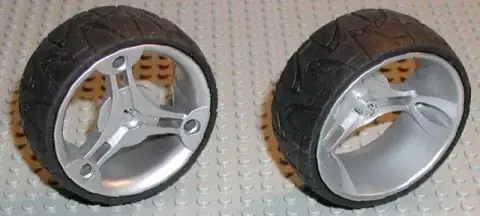 Wheel 70 x 28 mm Futuristic, with Black Tire