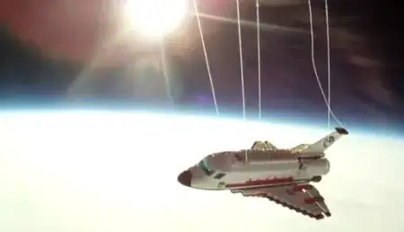 LEGO Shuttle on a weather balloon