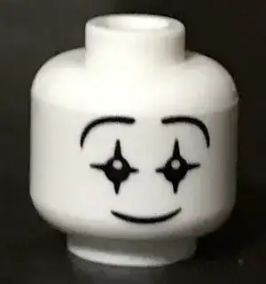 minifig head, white, like a mime or clown