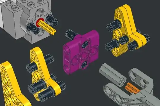 Assembly with liftarms, exploded