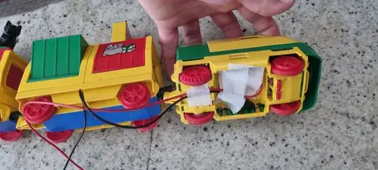 Duplo train wired to power source