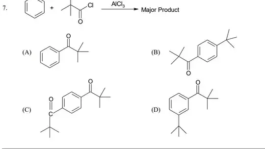 Friedel-Crafts Acylation of benzene with 1-chloro 2,2-dimethyl propanone