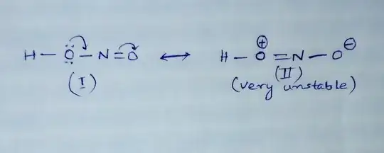 Resonance in $\ce{HNO2}$