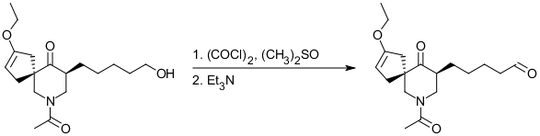 swern oxidation example on complex structure