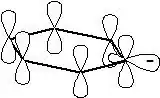 Structure of benzene anion