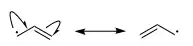 Resonance structures of allyl radical