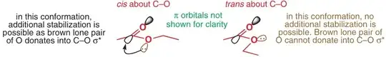 Stereoelectronic stabilisation of (Z)-conformer