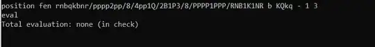 Eval Stockfish error "in check"