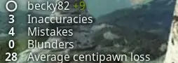 LiChess highlighting my "inaccuracies", "mistakes", and "blunders"