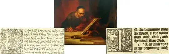 Scribe translating Greek Textus Receptus into English King James Version