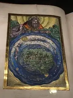 Illustration in a deluxe Luther Bible showing God creating the world