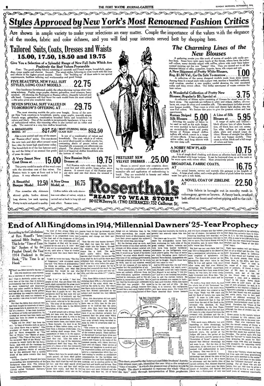 The Fort Wayne Journal-Gazette, October 4th 1914