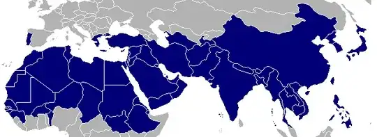 The nations in the 10/40 Window
